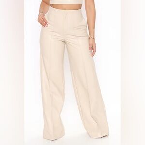 Fashion Nova Faux Leather Julia Wide Leg Pants NWT